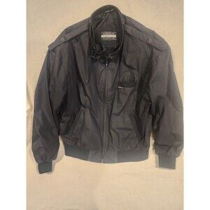 Members Only Jacket Navy Black Bomber Full Zip Long Sleeve Mens Large